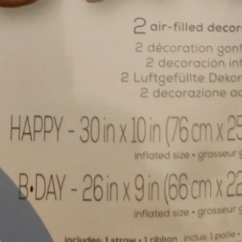 4 Packs HAPPY B DAY GOLD Air-Filled Decoration